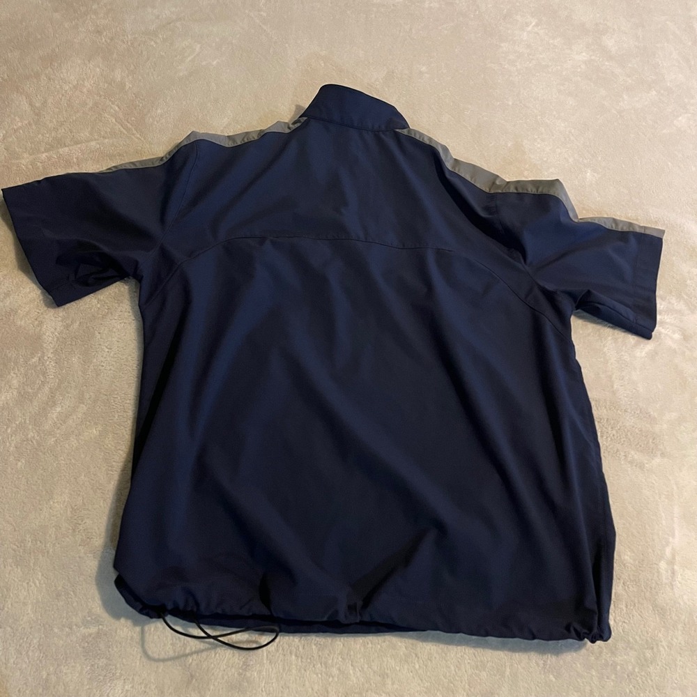 Chicago Cubs Nike Mens Dri-Fit 1/4 Zip Short Sleeve Windbreaker Jacket Navy L - Picture 2 of 8
